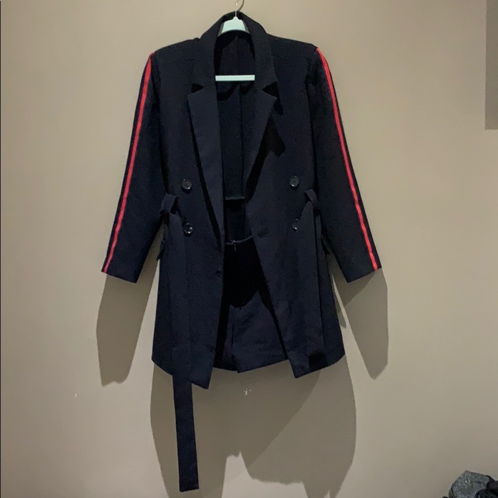 Zara navy blue long sleeve romper
